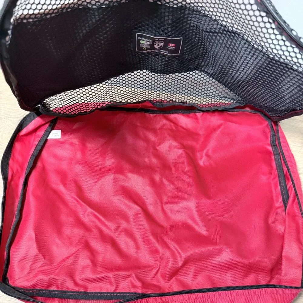 Heys Packing Cubes Set 2pc Unisex OS Red Eco-Friendly Recycled Mesh Travel Bags